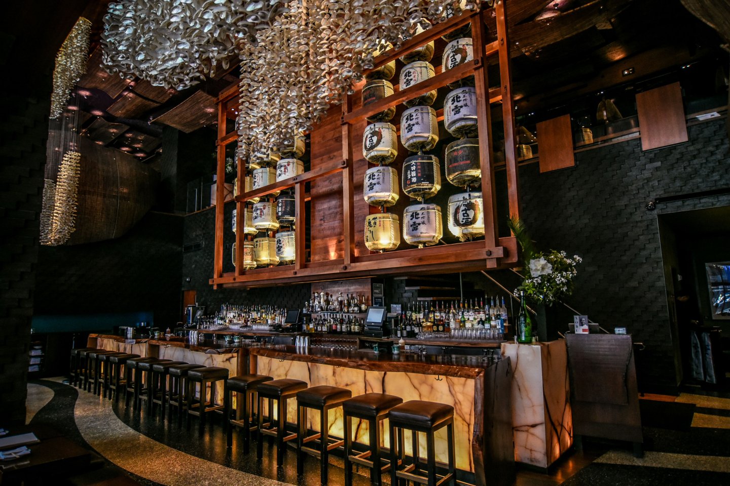 Interior of Nobu Fifty Seven Restaurant, Manhattan, NYC