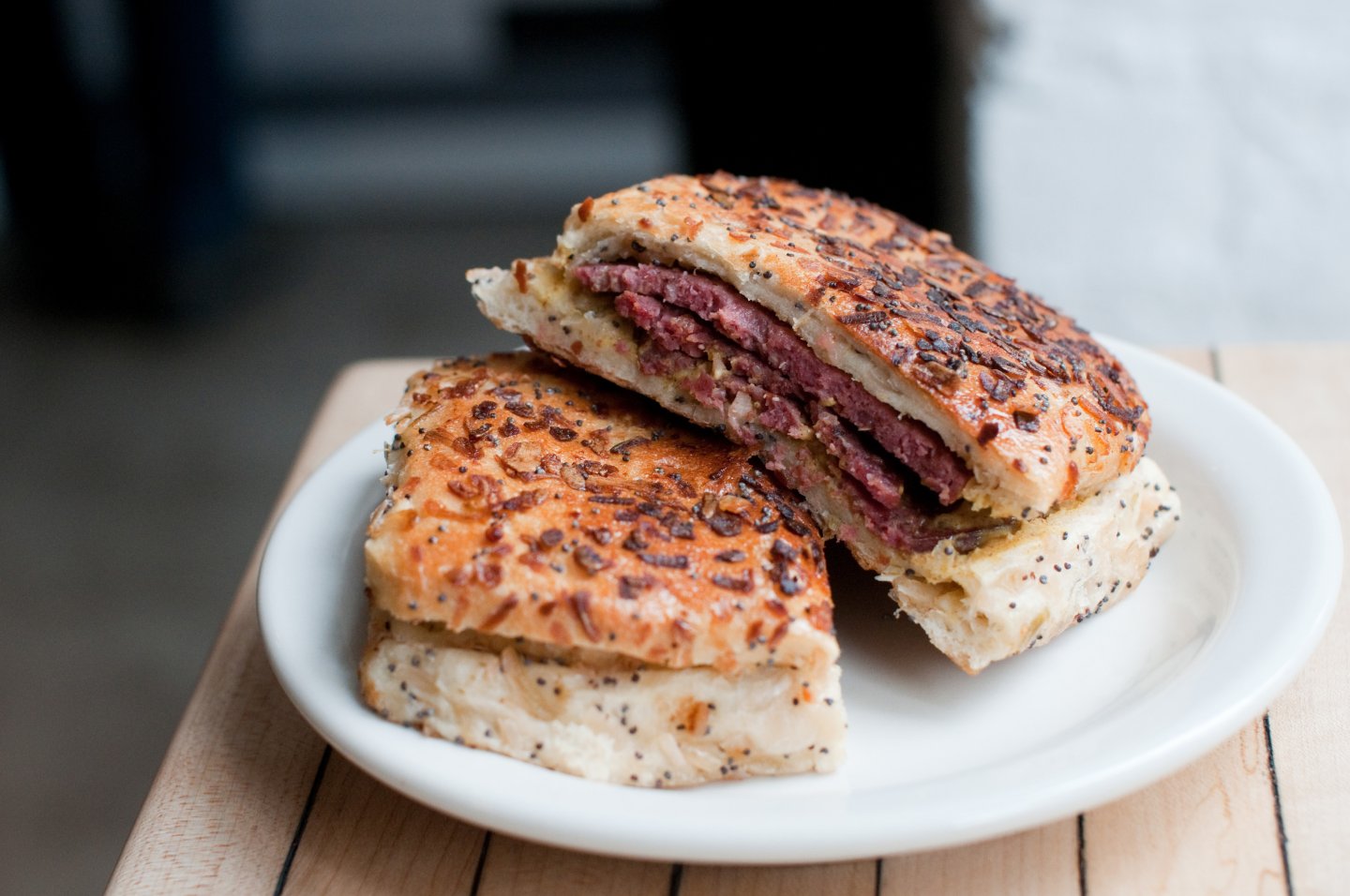 smoked meat sandwich from Mile End Delicatessen