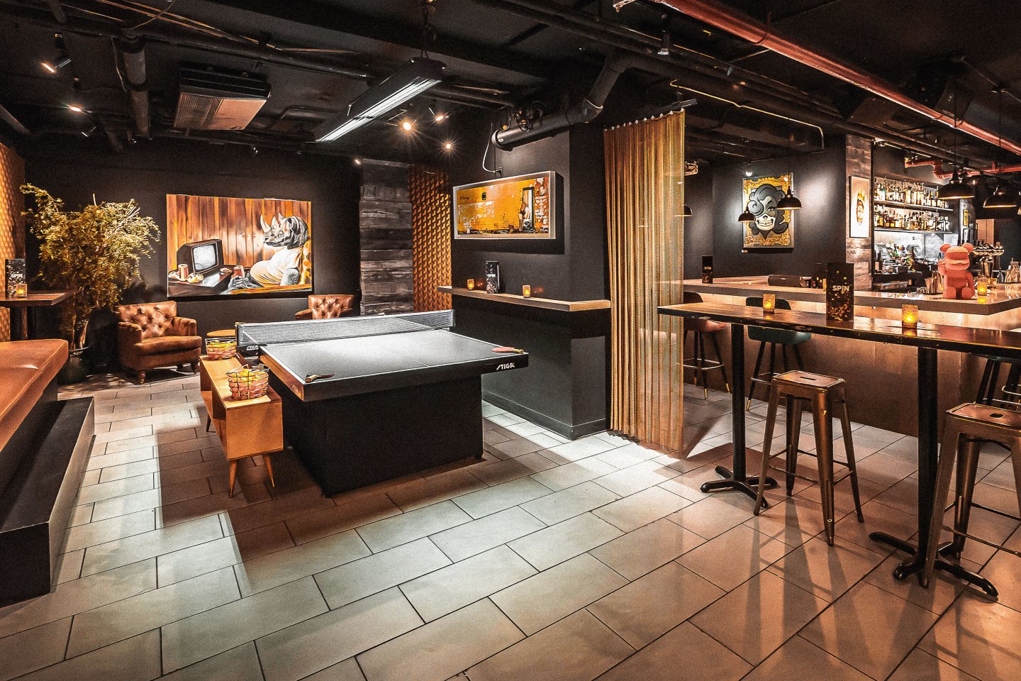 Ping Pong table inside of Spin New York 23 in Manhattan, NYC