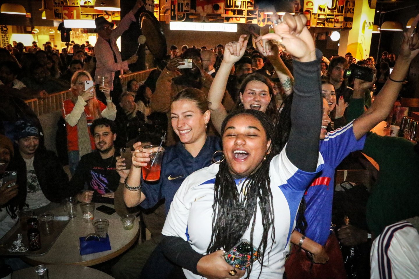 World Cup crowd cheering at Olly Olly Market