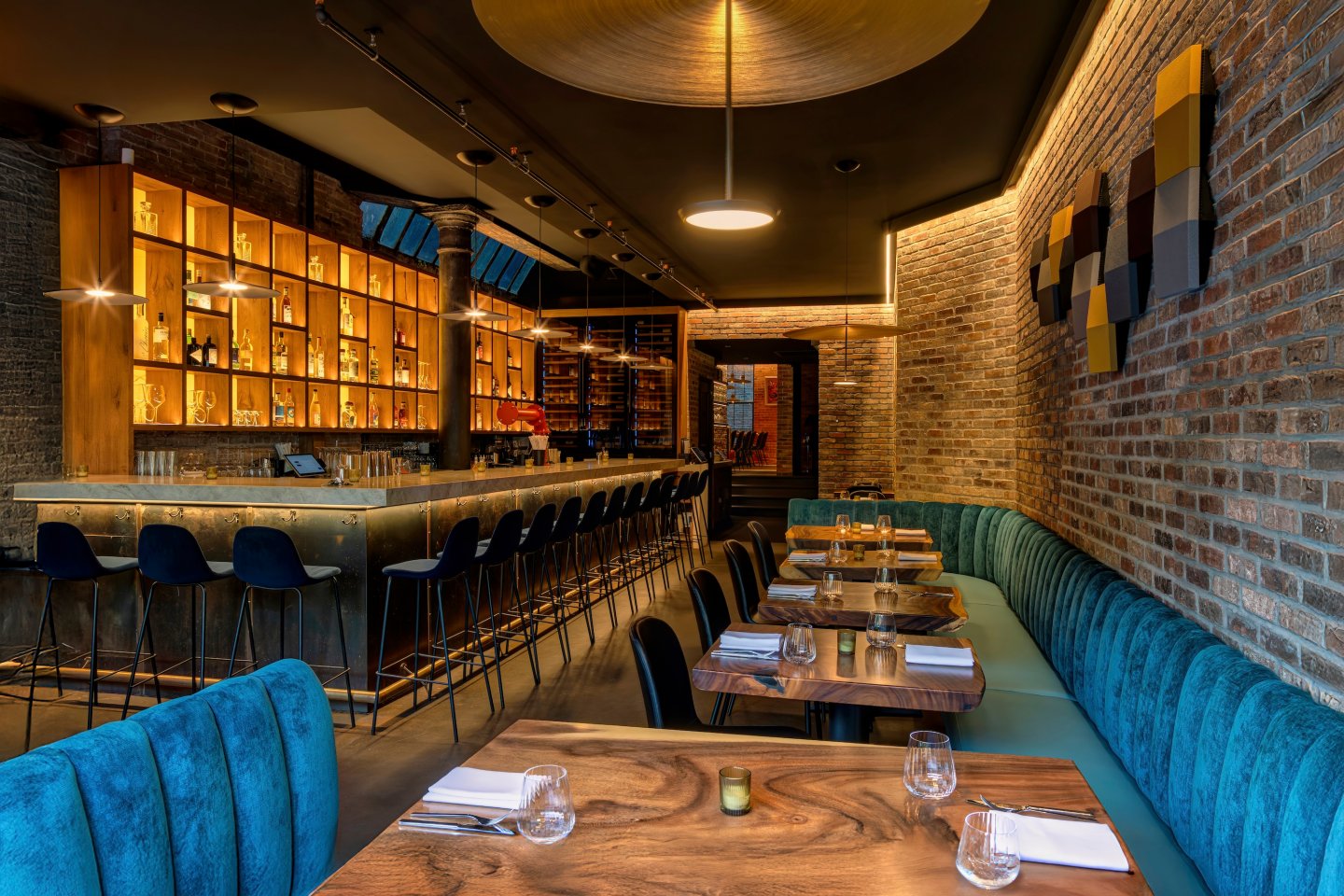 Guests gather at Arvine's stylish West Village restaurant and bar to enjoy food, cocktails, and World Cup action in a vibrant atmosphere.