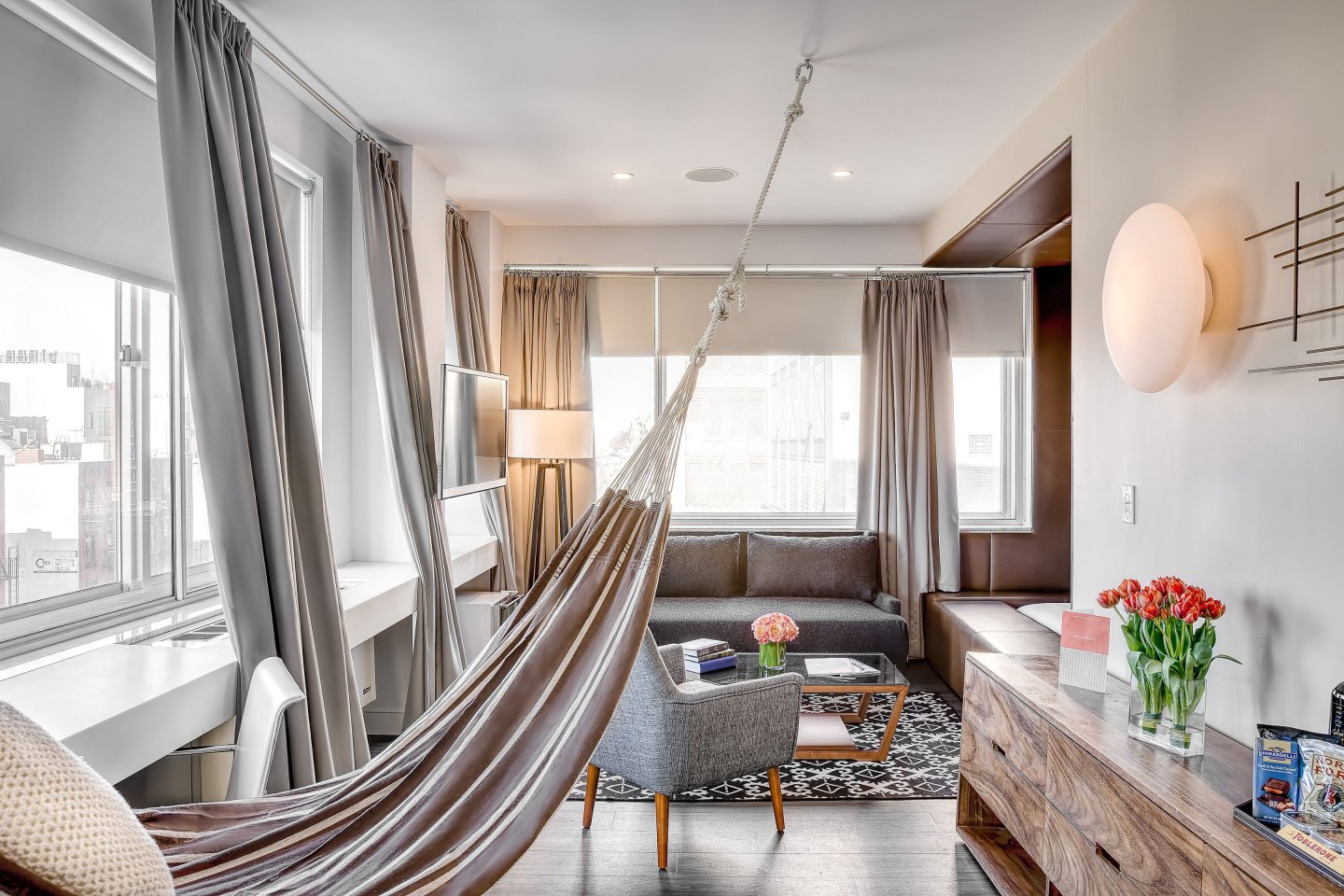 guest room at NU Hotel