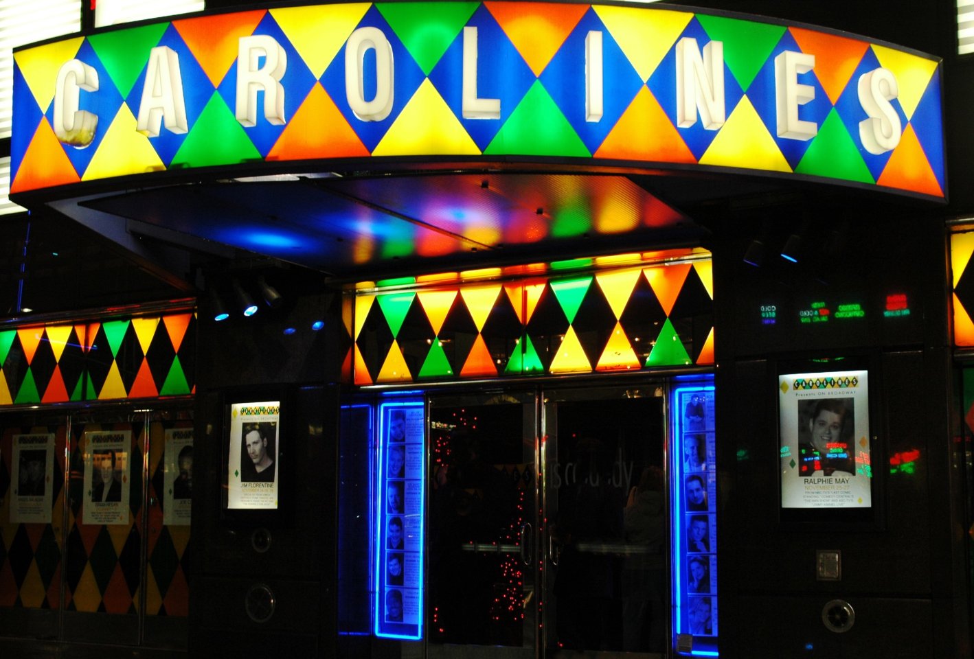 exterior of Carolines on Broadway at night