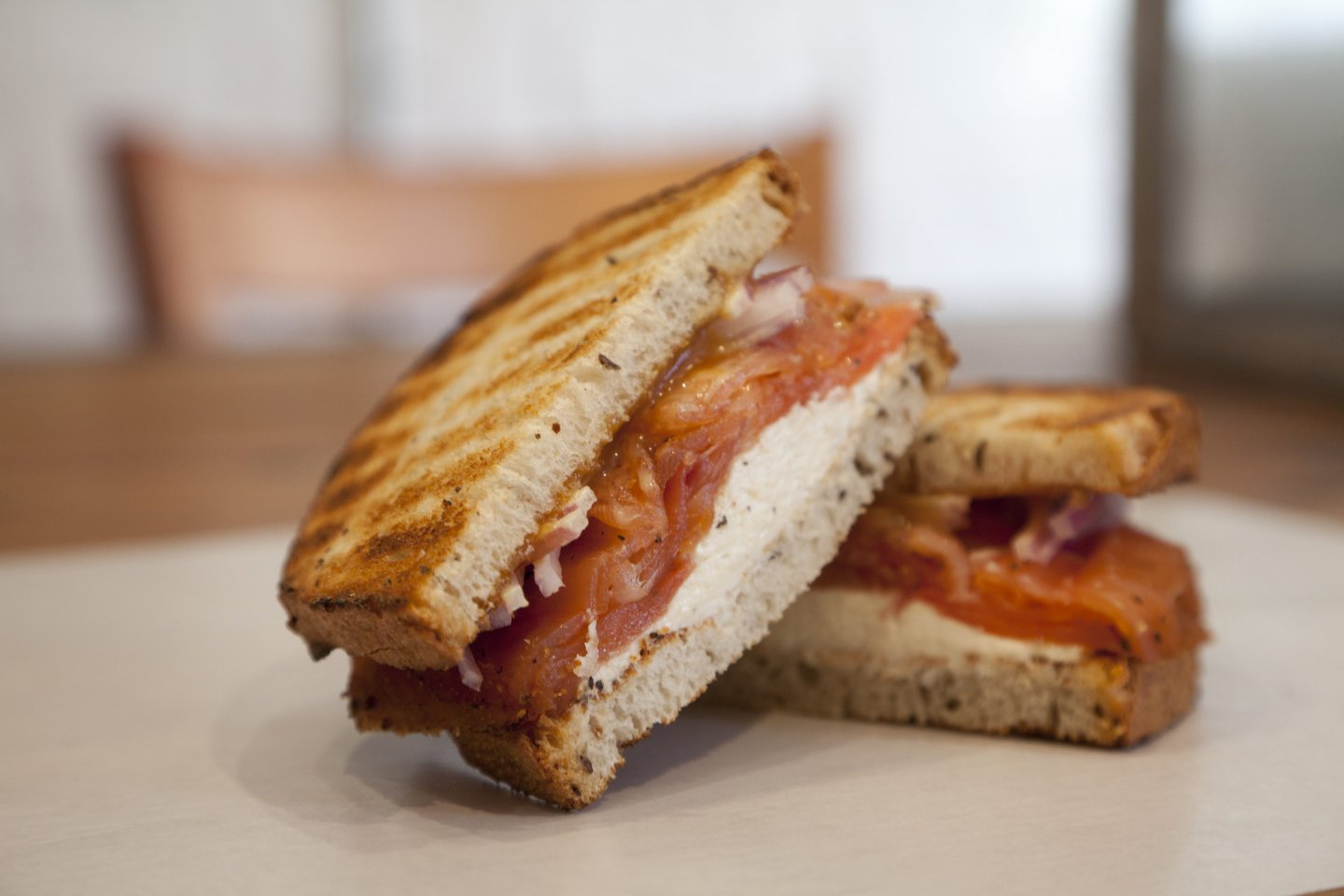 smoked fish sandwich from Shelsky's Smoked Fish in Carroll Gardens