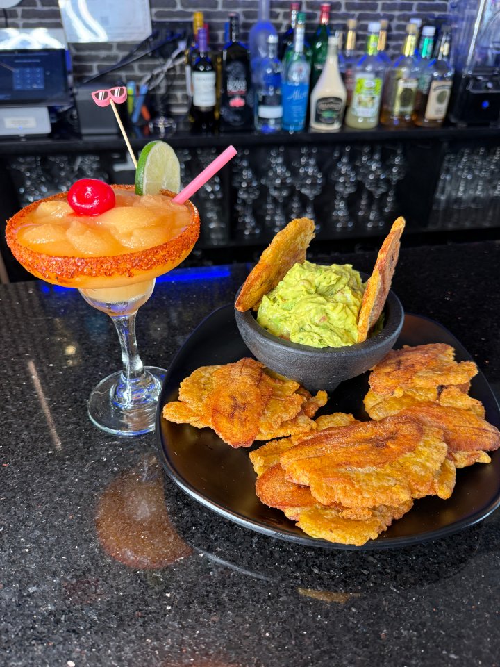 Tostones with Guacamole and Margarita