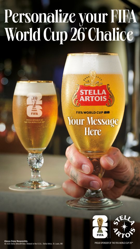 Photo of a special edition FIFA World Cup Stella chalice - custom engraving