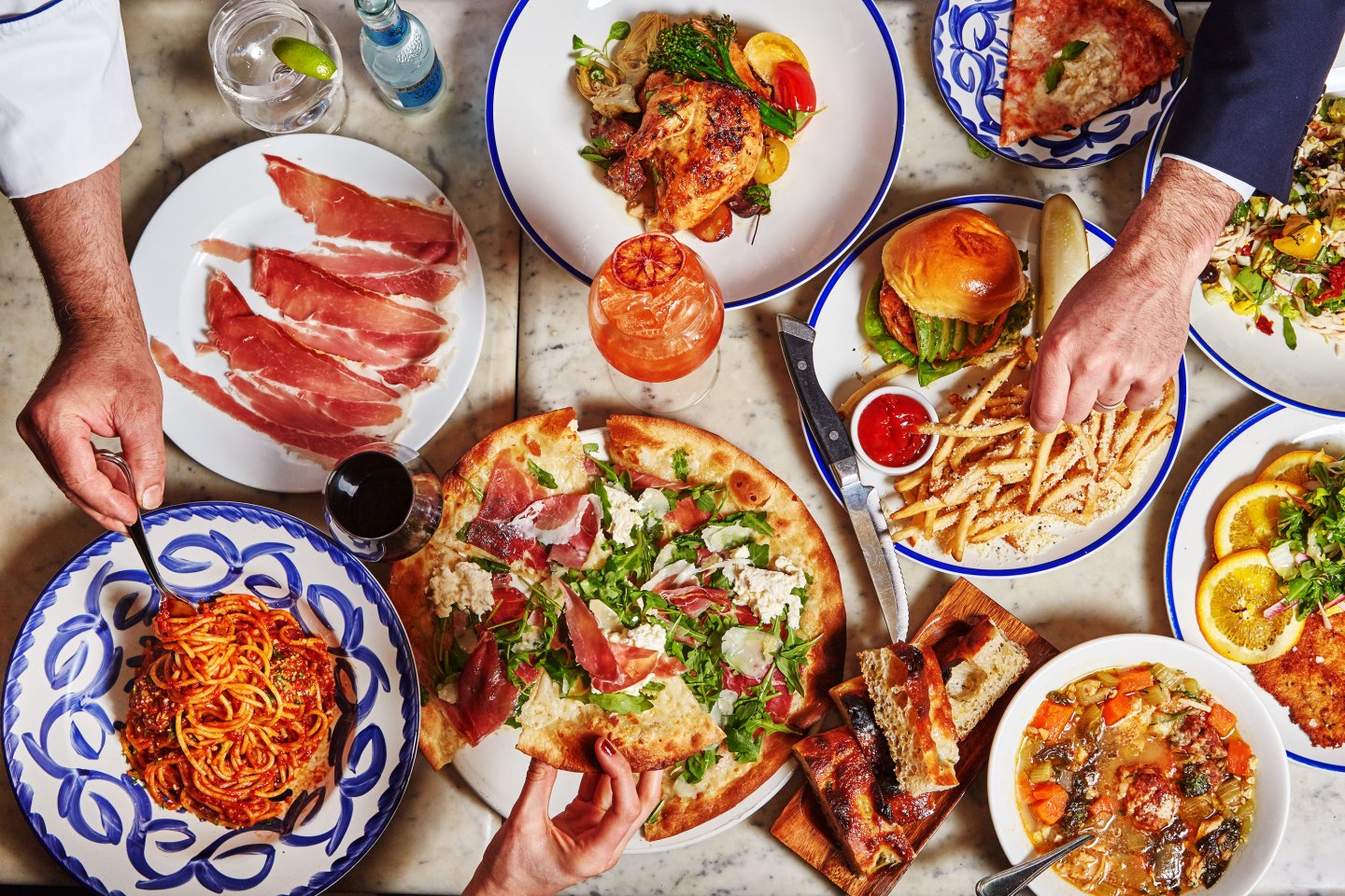 Pasta, Pizza and italian food at Cafe Fiorello, Upper East Side, NYC