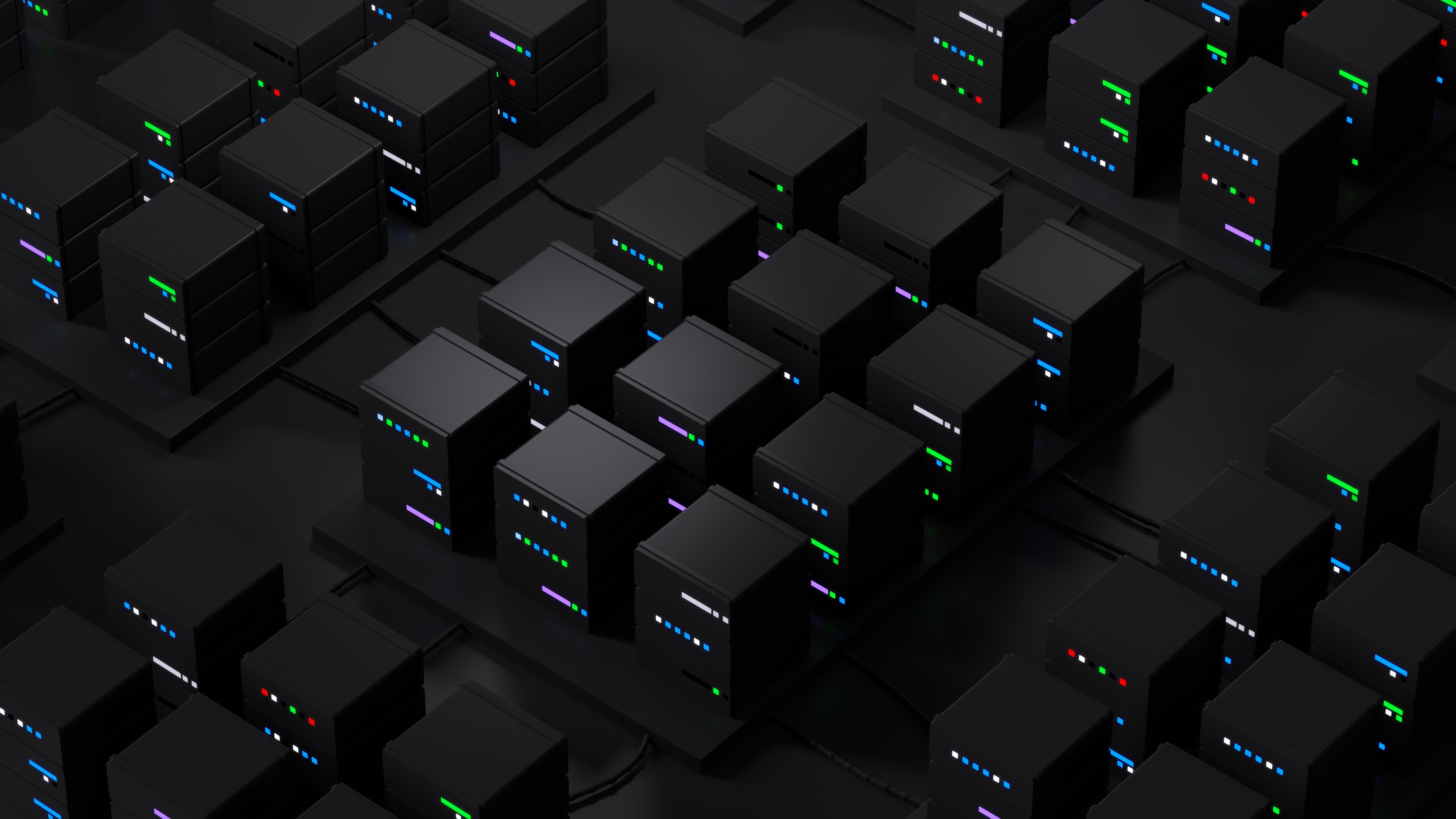 3d render of abstract database. Server stack concept. Data processing center.
