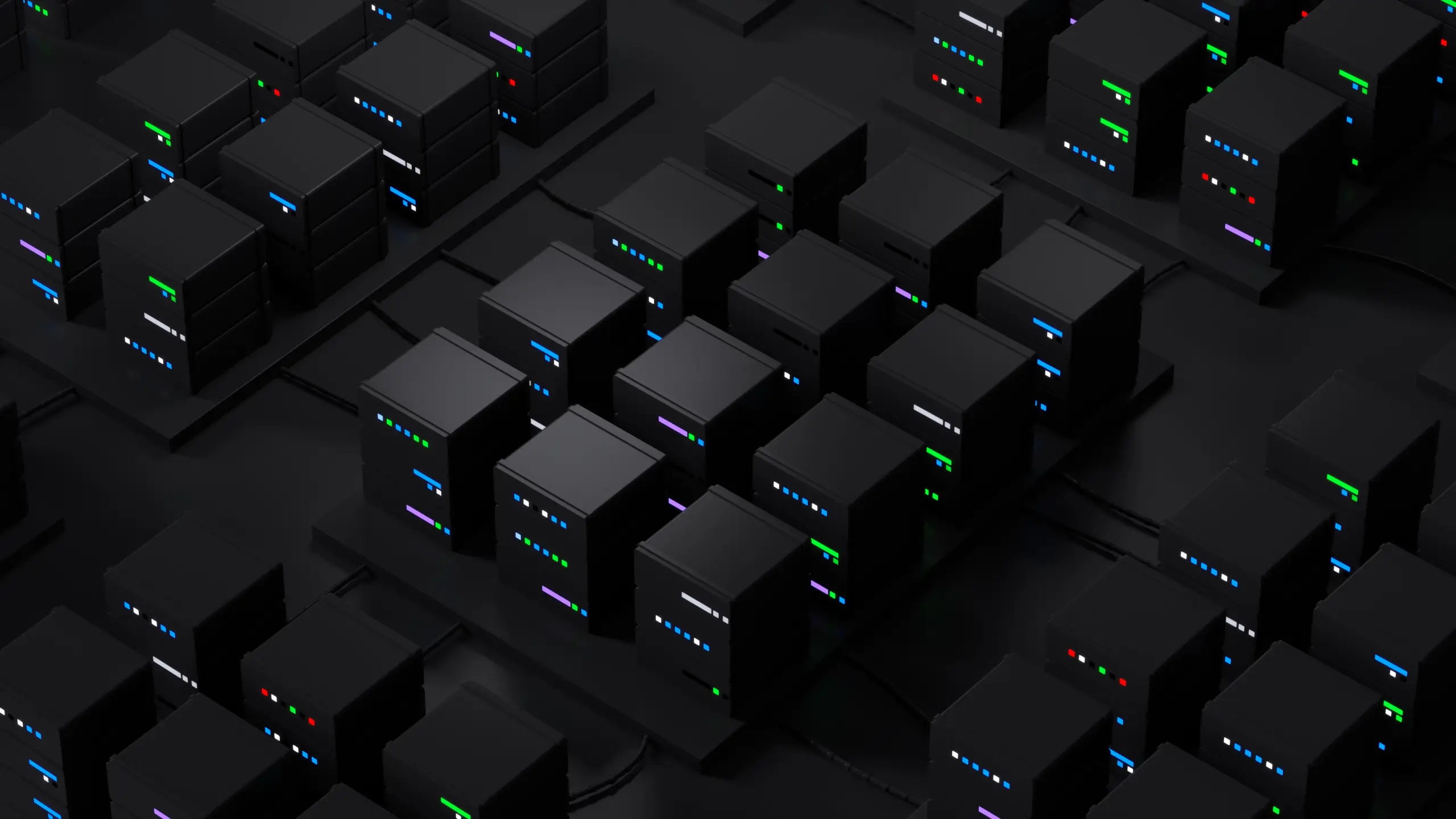 3d render of abstract database. Server stack concept. Data processing center.
