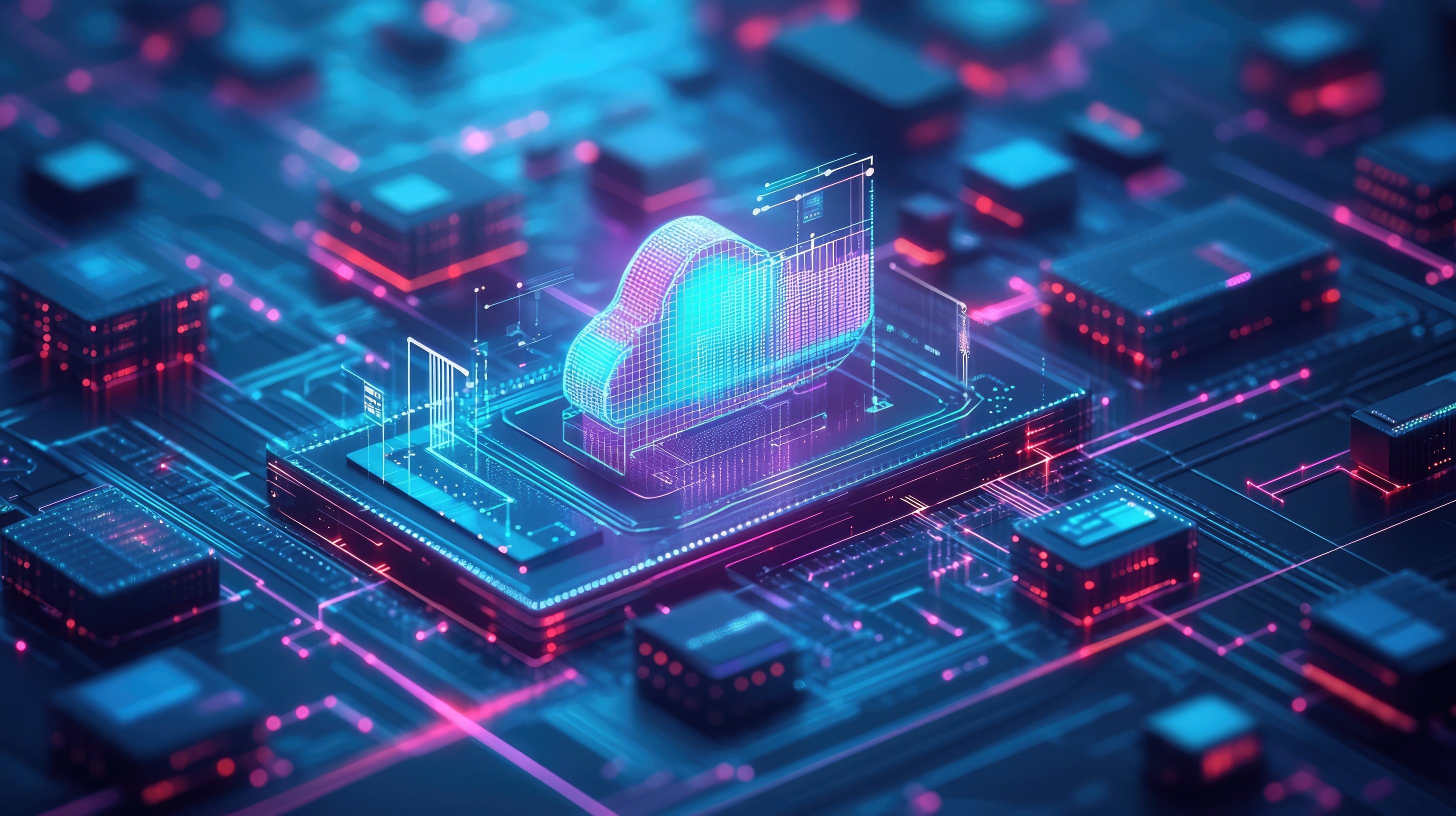 Cloud-native infrastructure illustration featuring service mesh, integrated monitoring, and scalable systems in a modern networked computing environment --ar 16:9 --raw --stylize 300 --v 6.1 Job ID: d76f06c5-5245-4414-911a-409088a62793