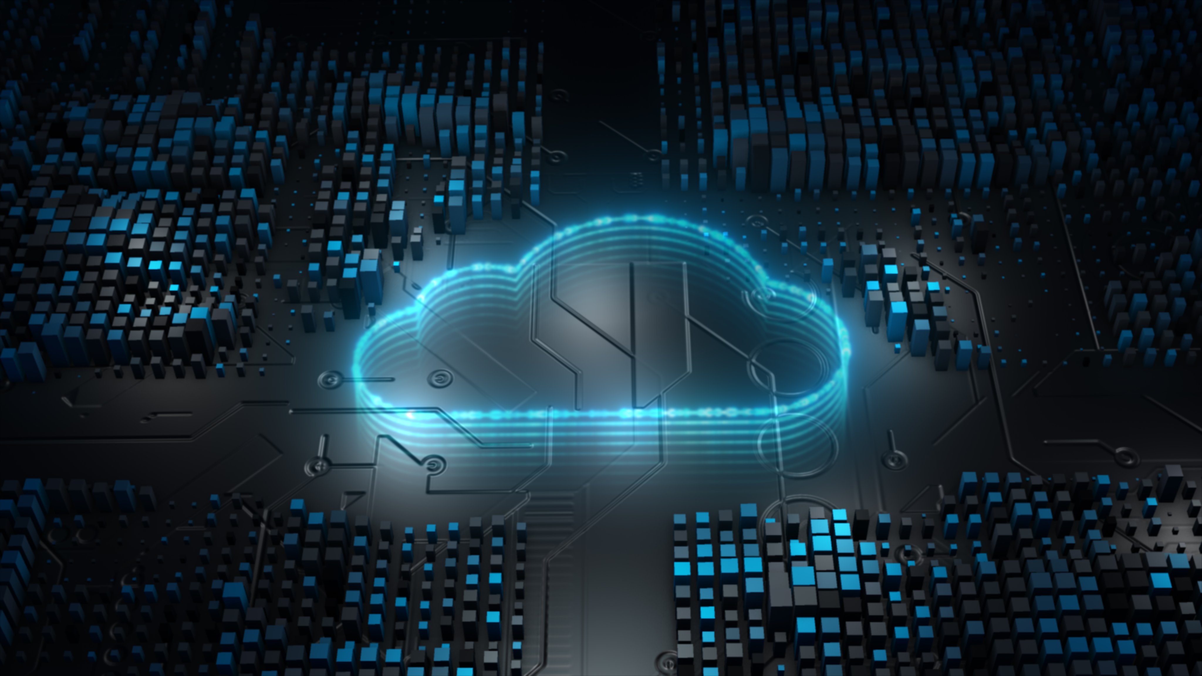 Digital Cloud Computing, Cyber Security, Digital Data Network Protection, Future Technology Network Background Concept.