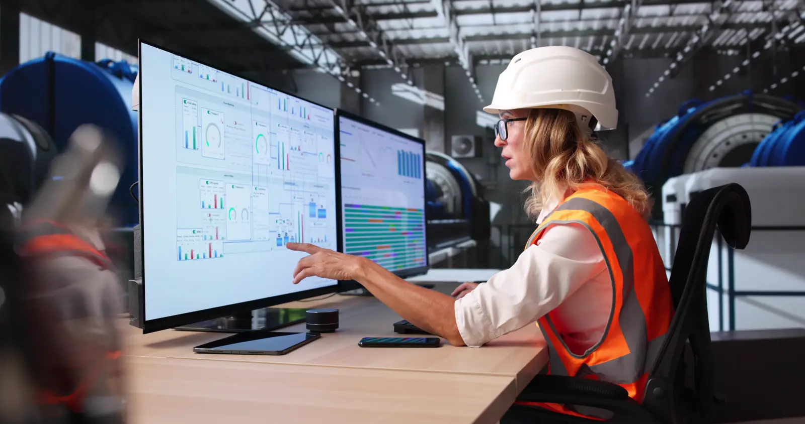 Power Control Room With SCADA For Gas Factory