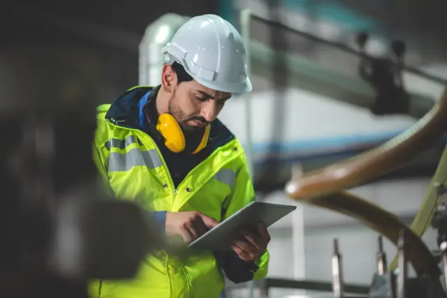 engineer inspection control person working for industry safety, professional technician in factory
