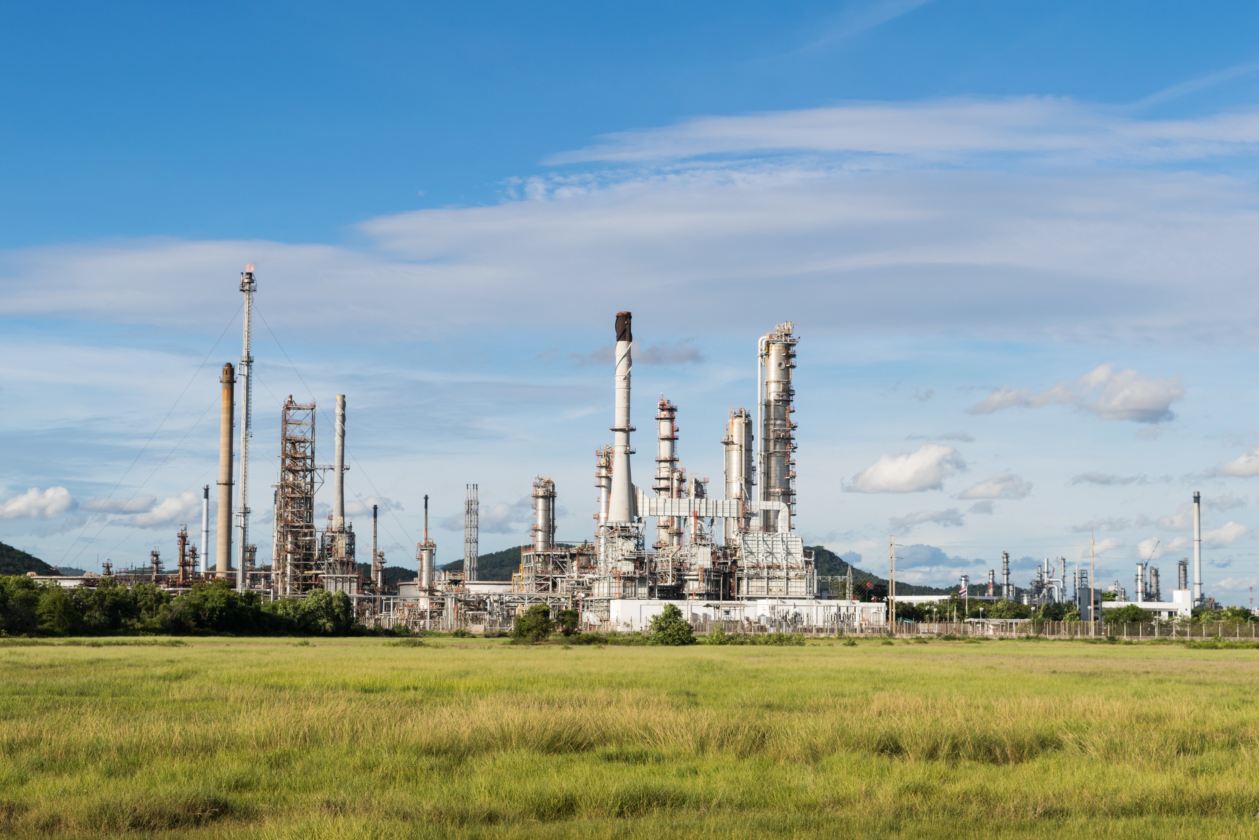 Petrochemical industry power station in afternoon of Thailand