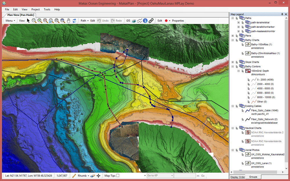 NON-OCTAVE SCREENSHOT: Makai Ocean Engineering Makai Plain Project Oahu Maiu Lanau MPlay Demo. © 2026 Makai Ocean Engineering. Used with permission for this blog only. No reuse, reproduction, or distribution permitted.