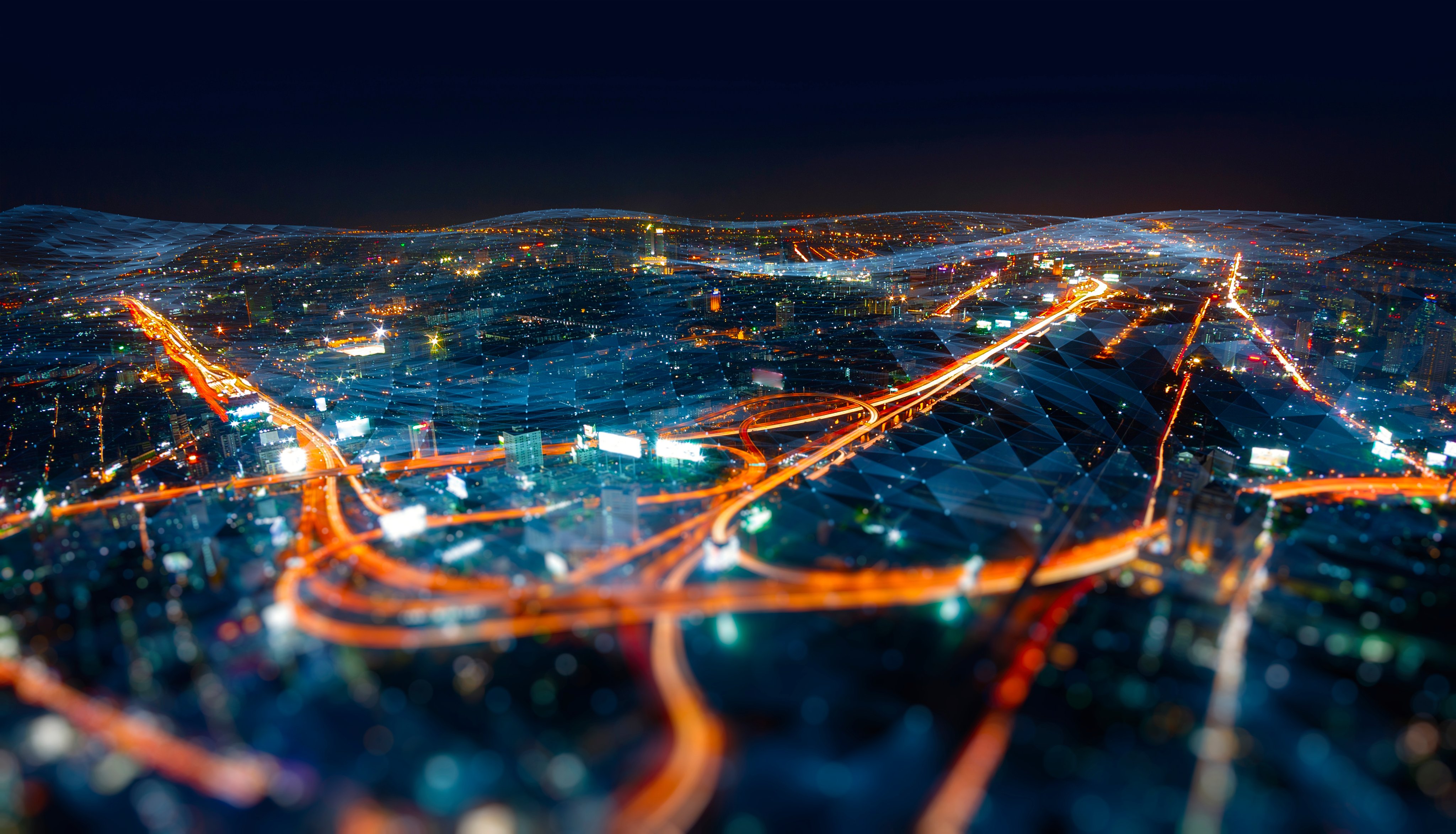 Wireless network and Connection technology concept with Abstract Bangkok city background 