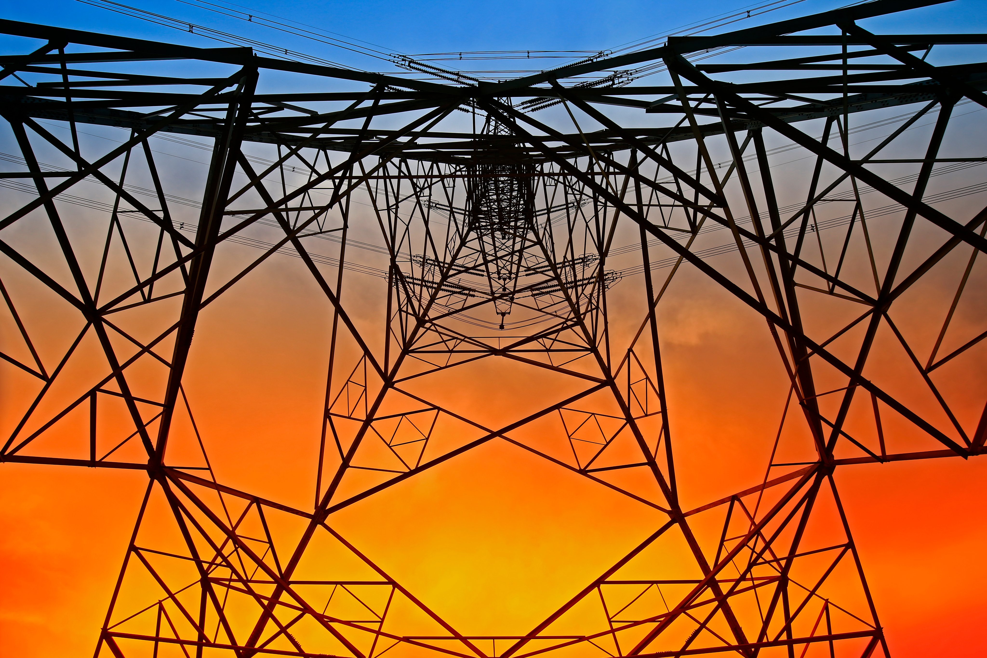 
Electric tower, silhouette at sunset

