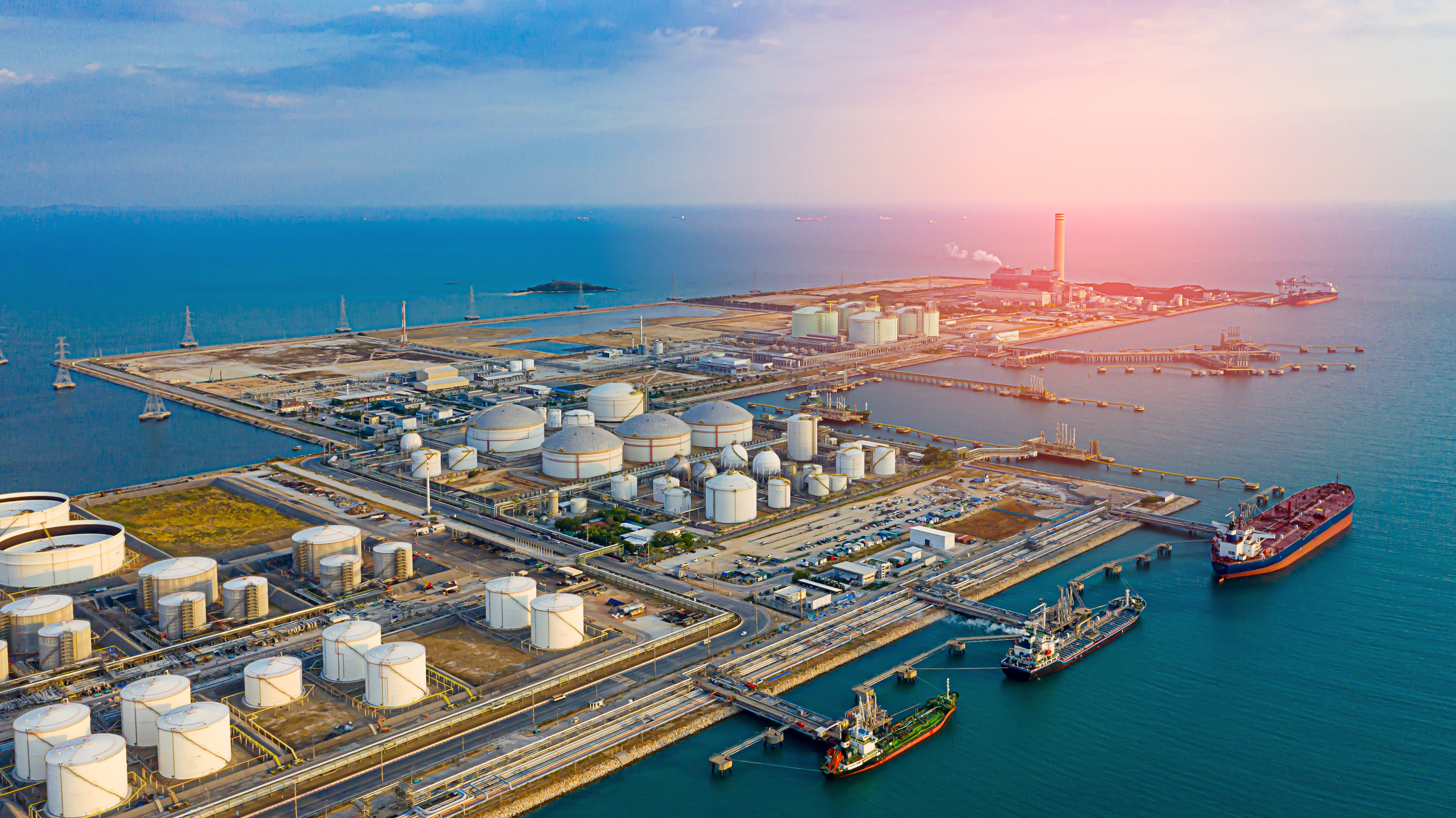 Industry oil refinery oil, gas refinery background, Business petrochemical industrial, Refinery oil and gas factory power and fuel energy, Ecosystem estates. Fuel refinery industry for transportation