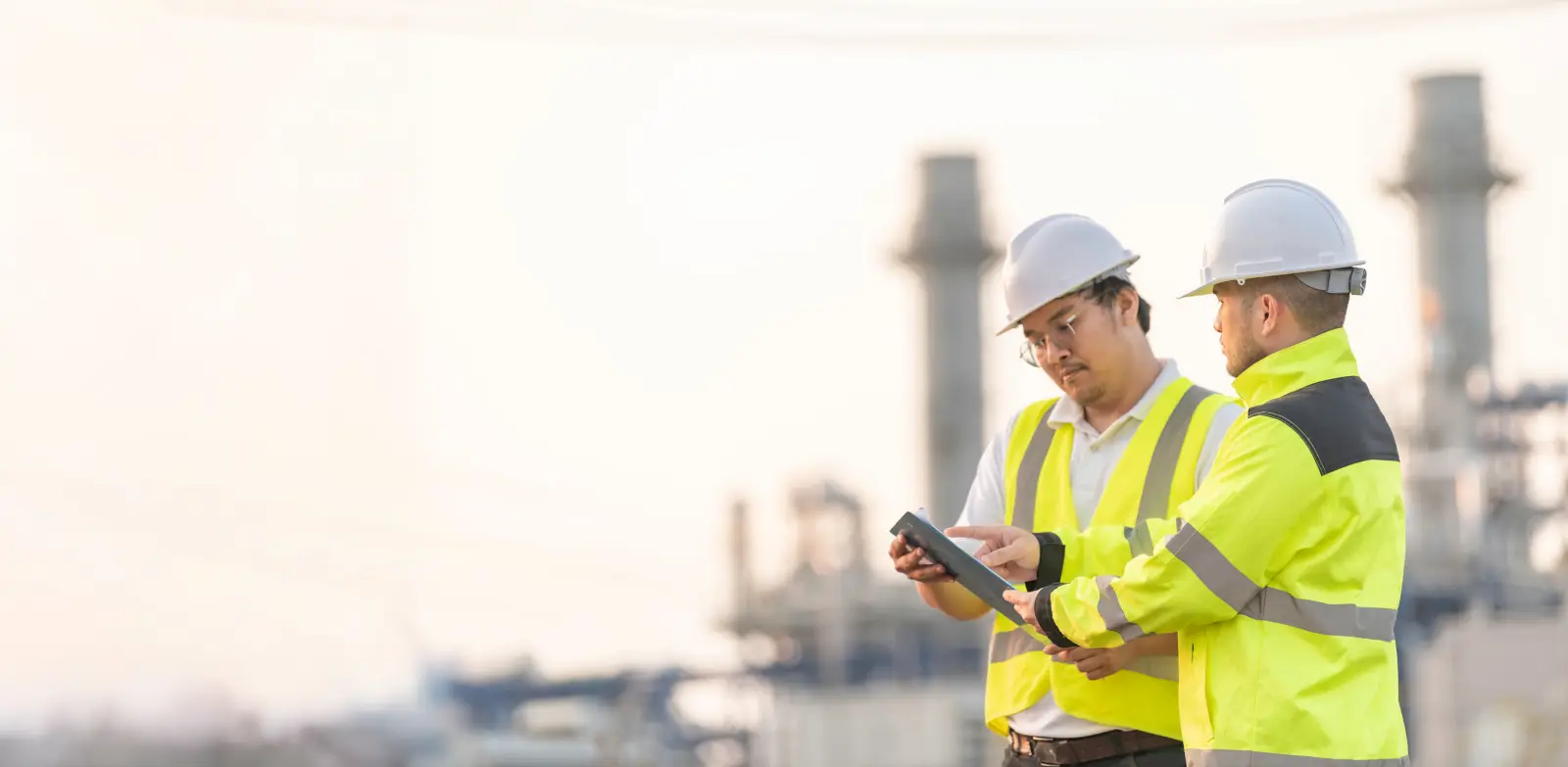 Group Asian man petrochemical engineer working at oil and gas refinery plant industry factory,The people worker man engineer work control at power plant energy industry manufacturing