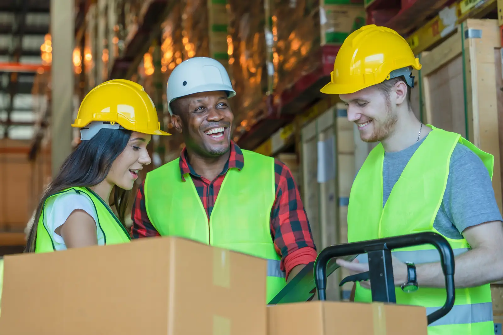 diverse factory warehouse working team having discussion as teamwork at factory warehouse