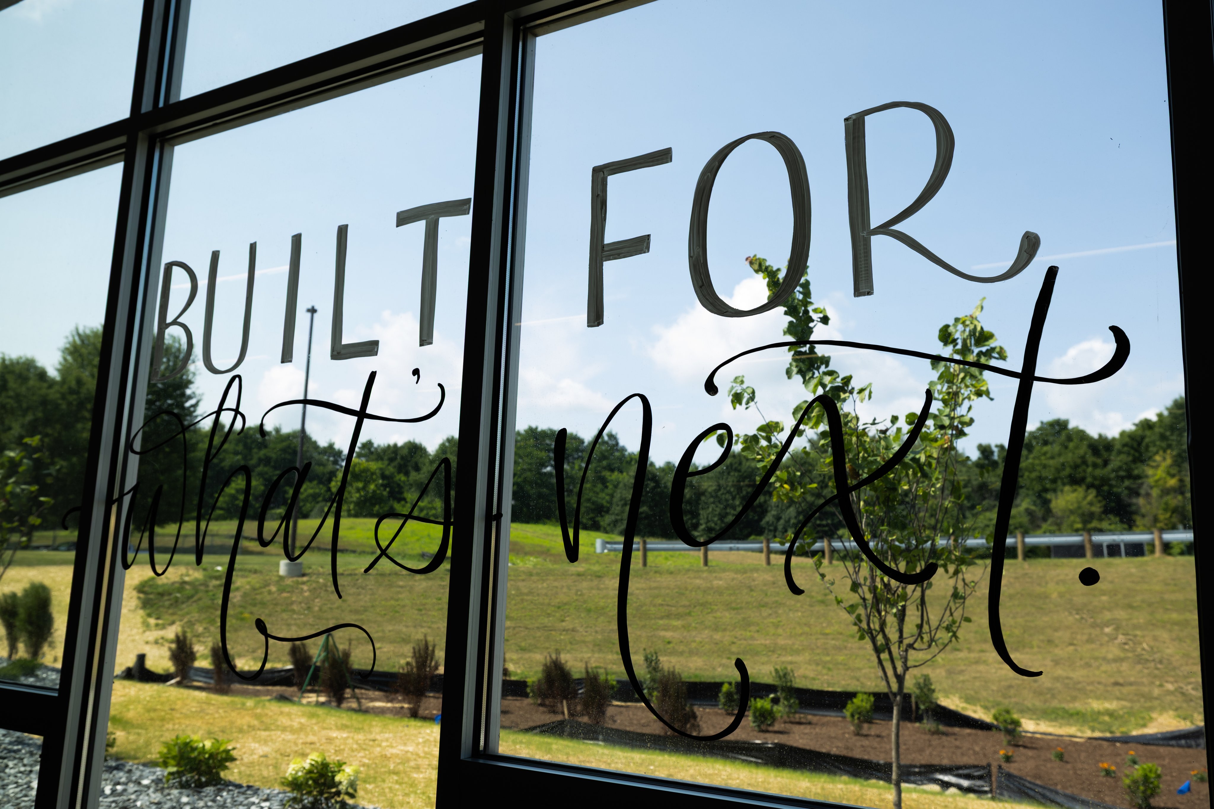 Built for whats next decal on window