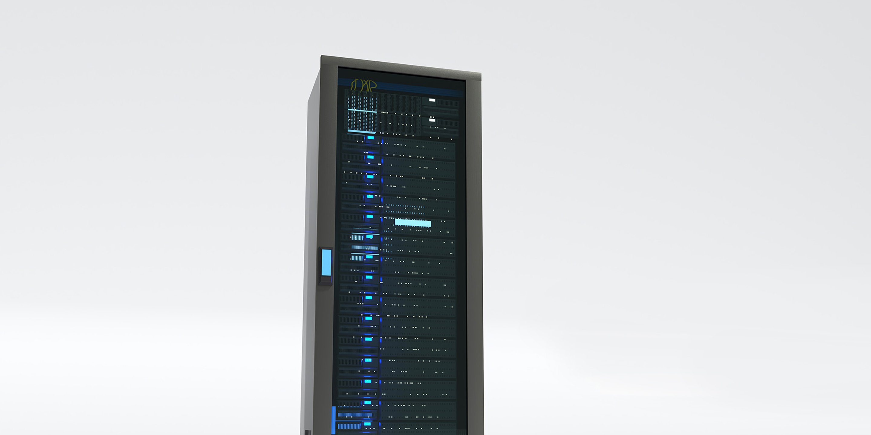 a server stack against a white backdrop