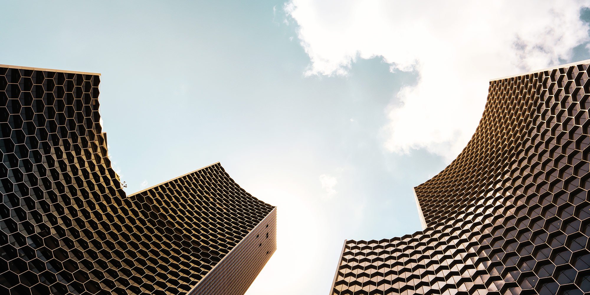 Futuristic Architecture with Honeycomb Design Facades