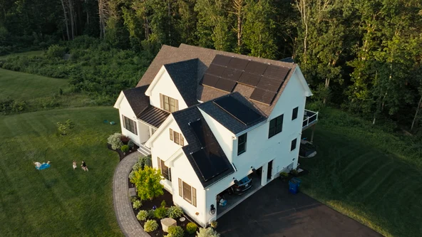 Boston House with Sunrun Solar Panels