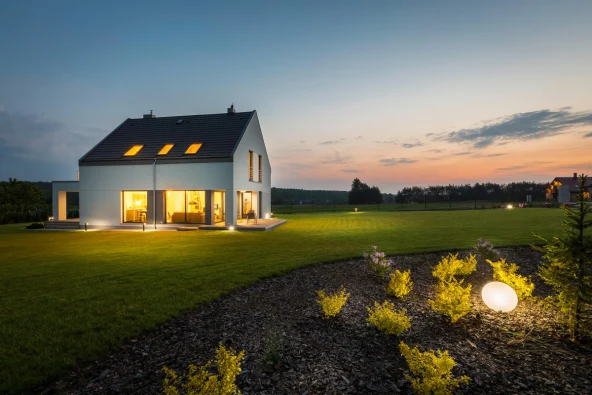 Solar panels at night