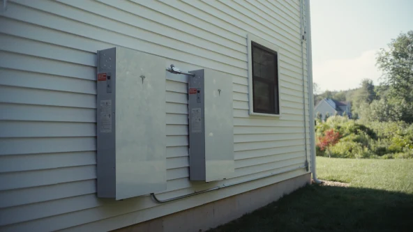 Tesla Powerwall home battery system on Boston area home