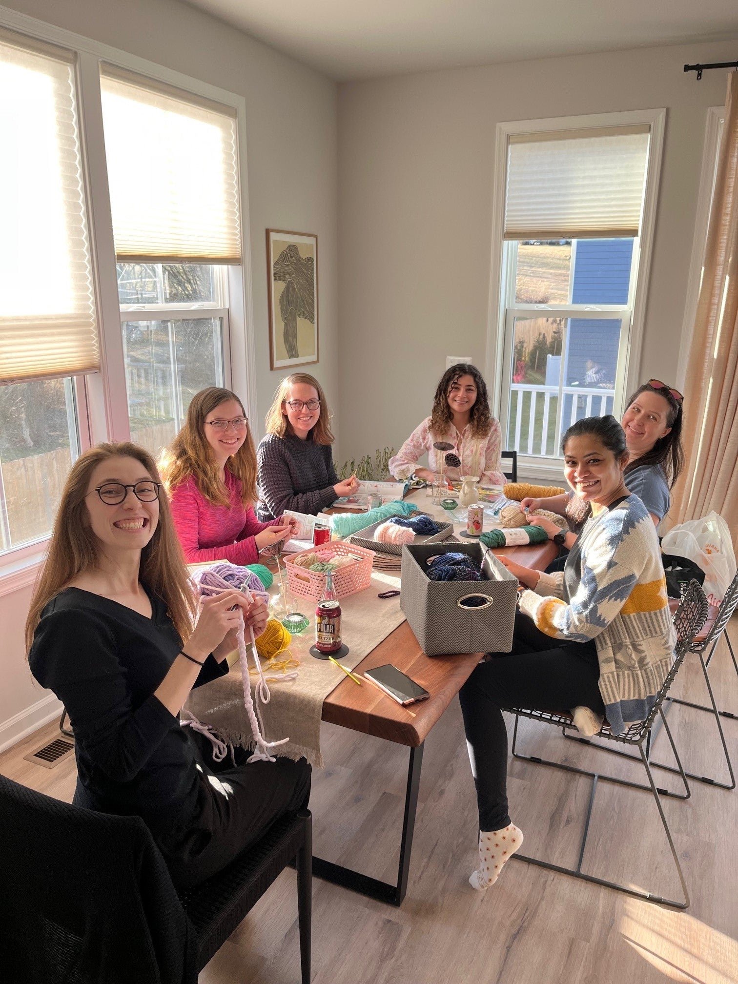 Residents and Fellows try their hand at crocheting.