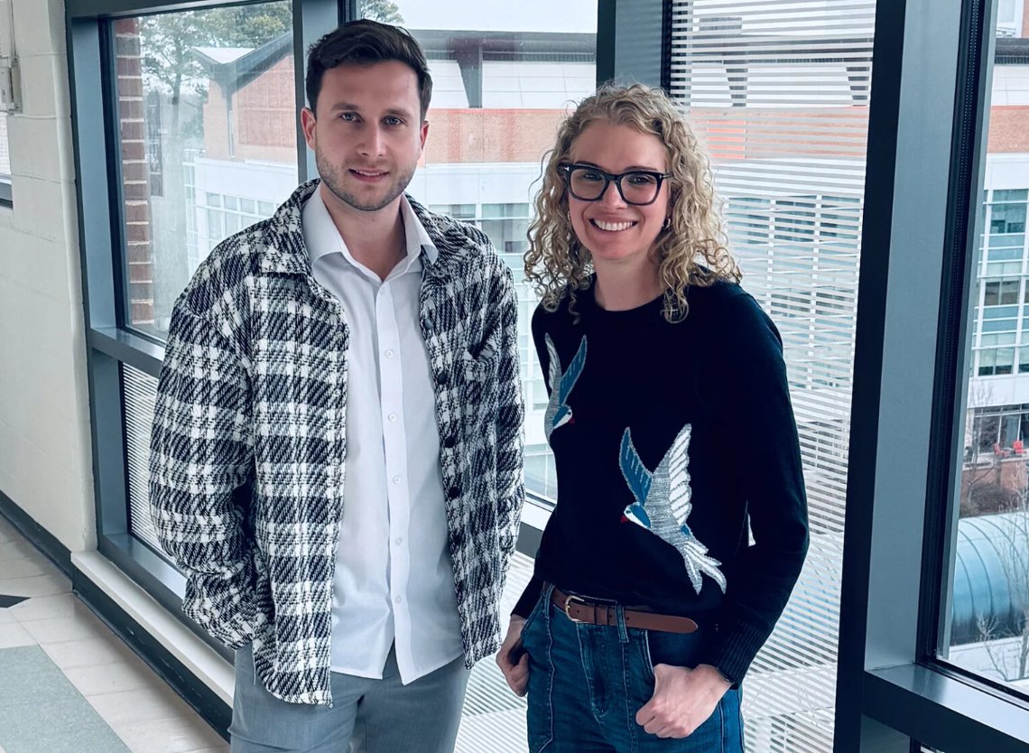 (l-r) Researcher Patryk Krakowiak and Anna Cliffe, Ph.D.