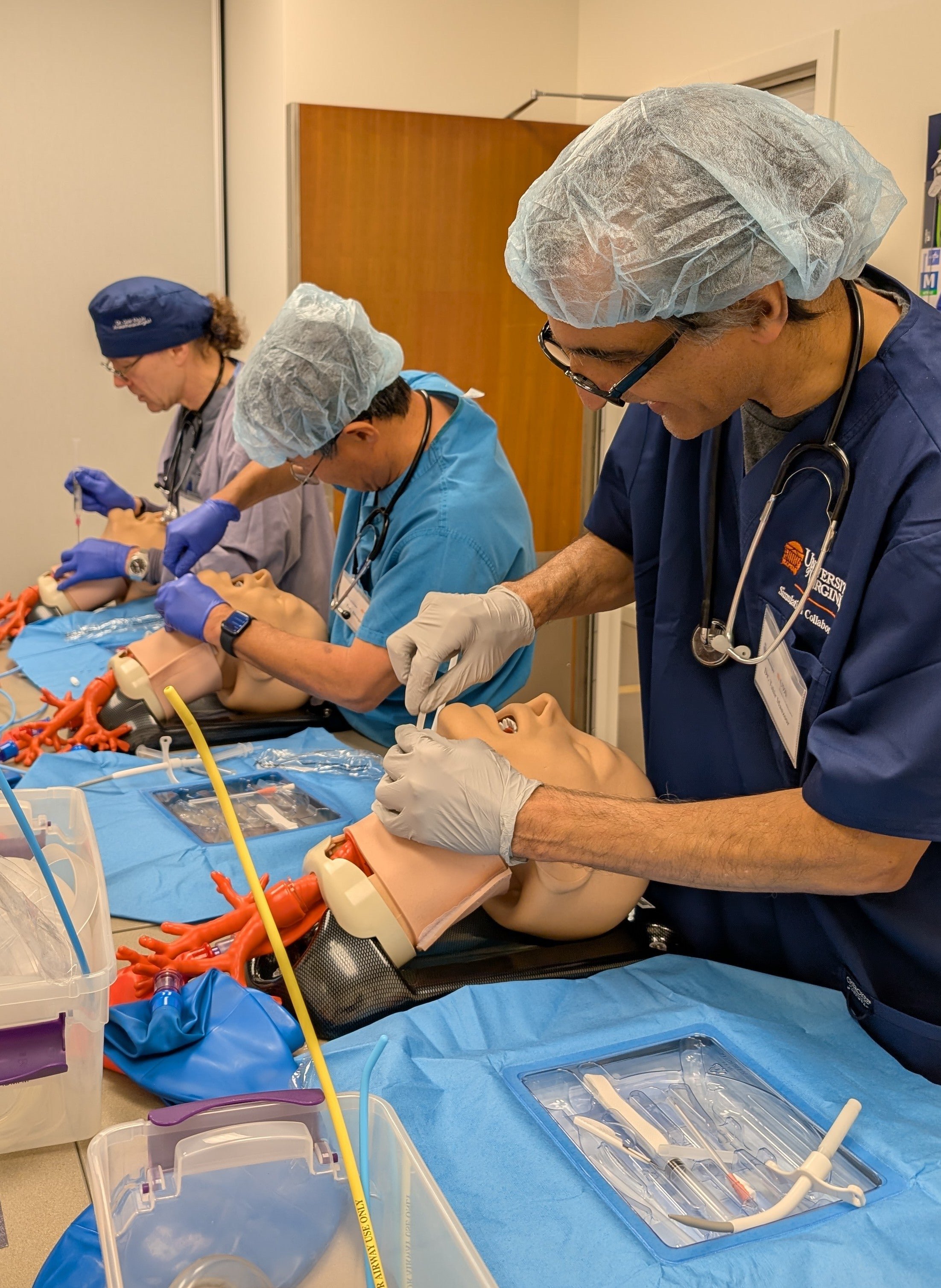 MOCA cricothyrotomy practice on task trainers
