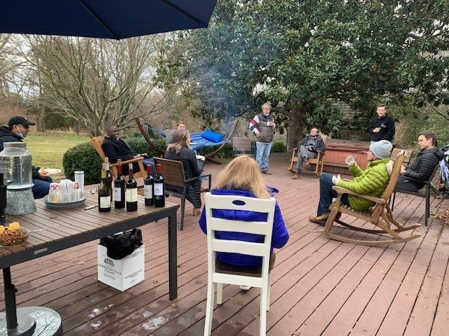 Residents and faculty hanging out