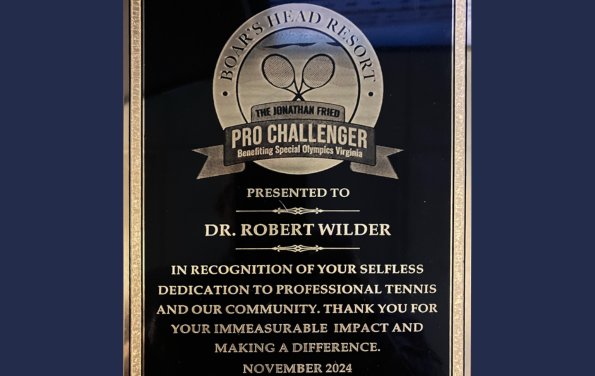 Dr. Wilder Awarded The "Jonathan Fried Pro Challenger Award" by Boar's Head Resort