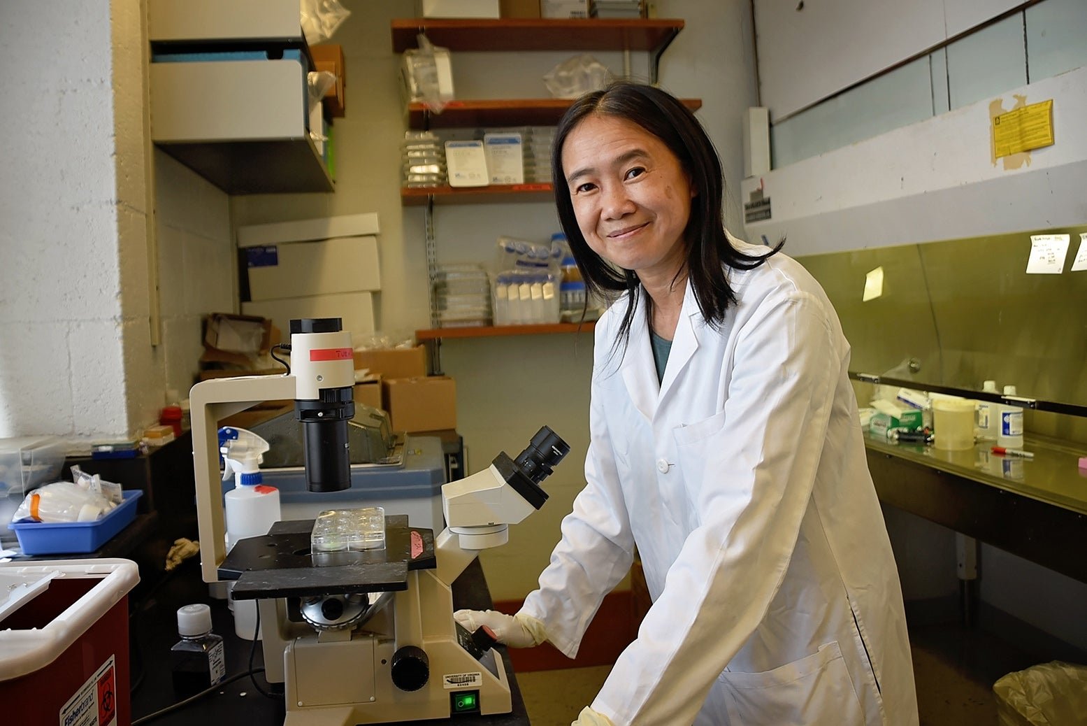 lab member working in the lab