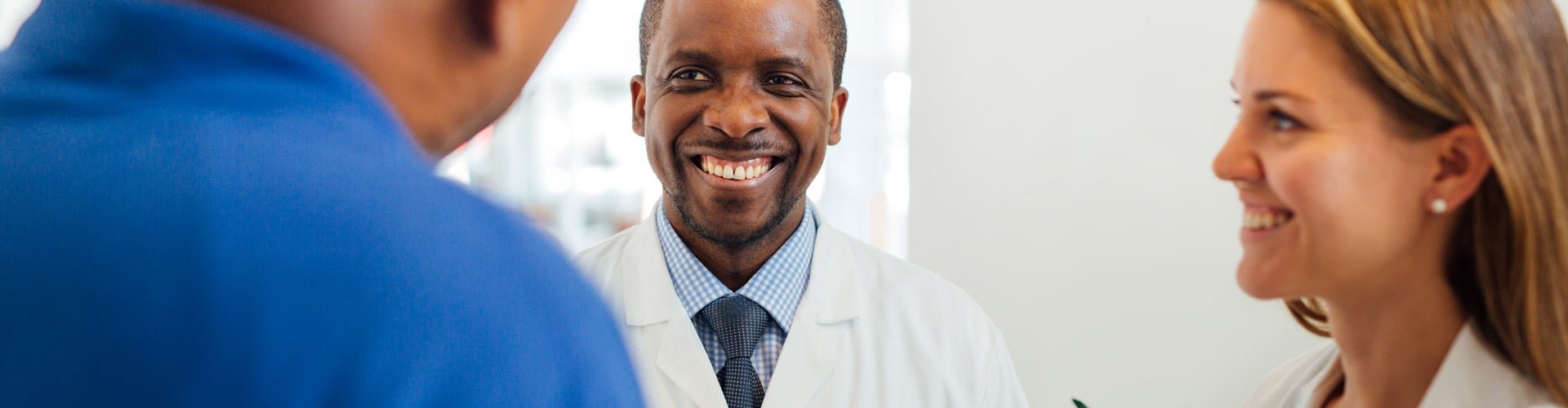 Medical professionals having a conversation