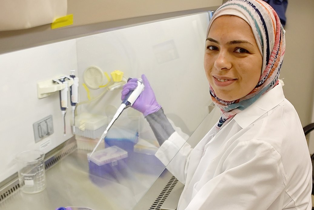 lab member working in lab