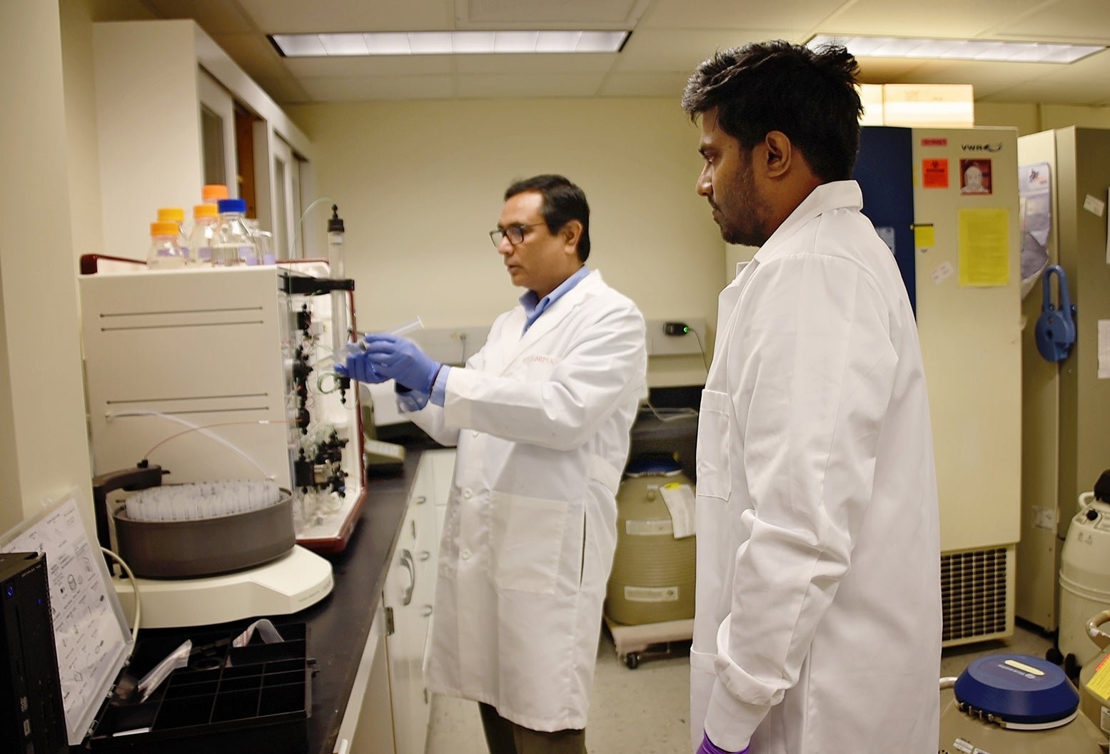 lab member working in lab